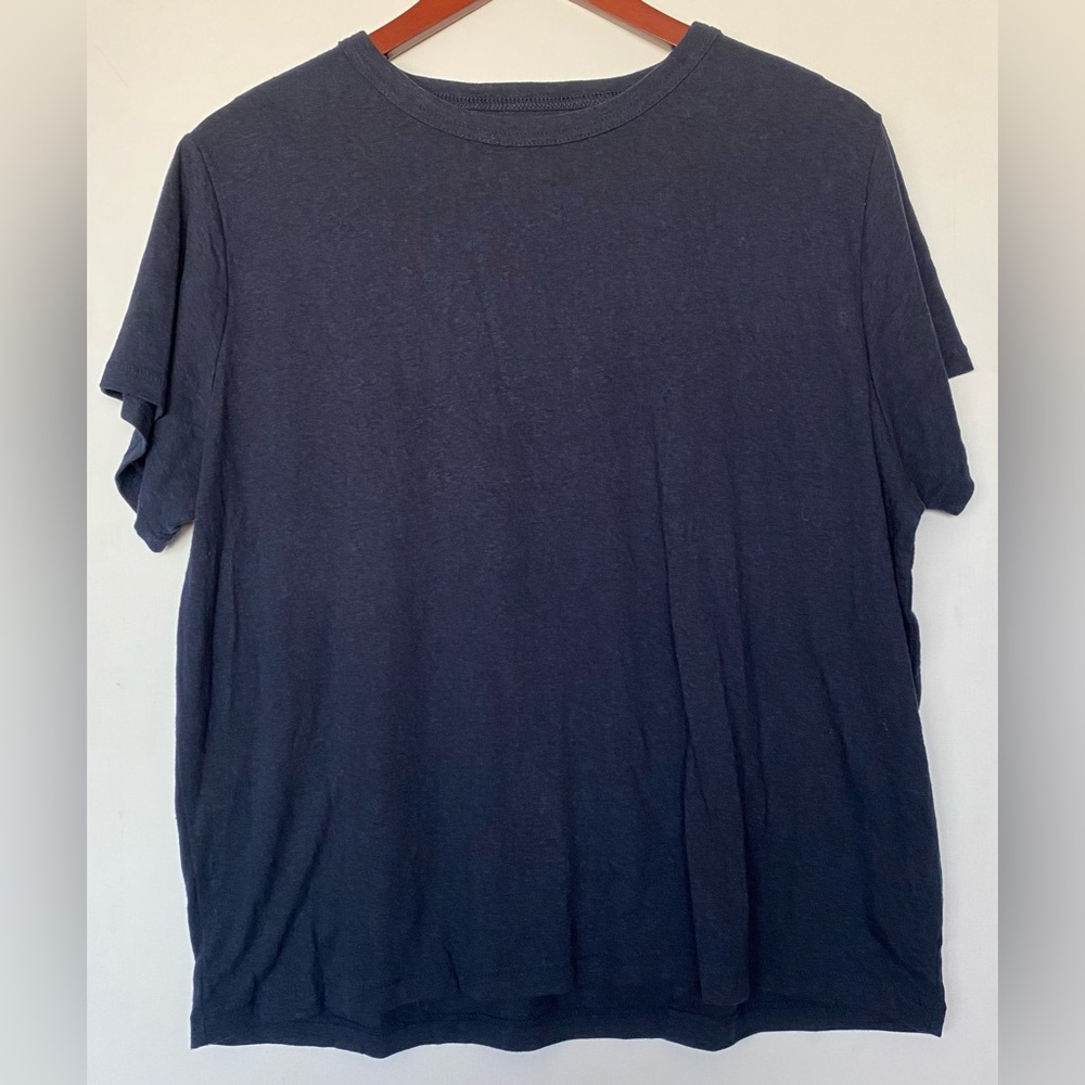 Free Assembly - Basic Dark Blue T Shirt Crew Neck Short Sleeve - Size XL - C32